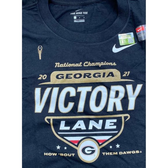 Georgia Bulldogs Nike CFP 2021 National Champions Locker Room Tee Size L Black - Picture 3 of 6